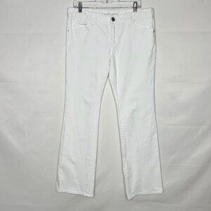 Michael Kors Woman’s Jeans sz 12 White Denim Flap Pockets Boot Cut Mid Rise